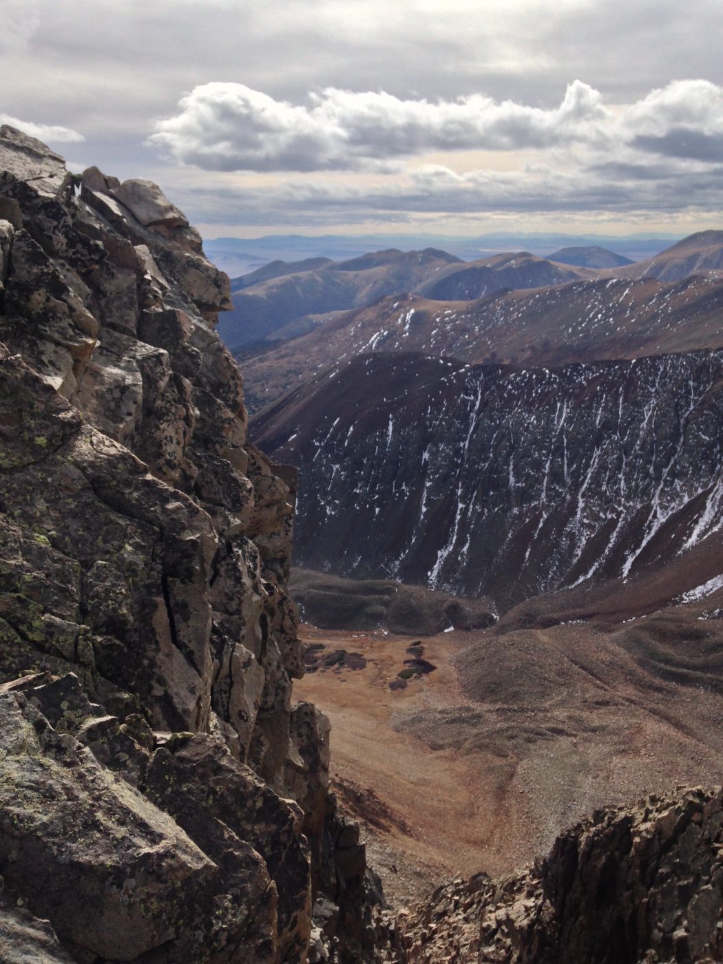 steep couloirs of the east ridge of guyot