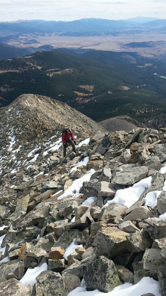 climbing the final ridge to the summit of Mt Guyot