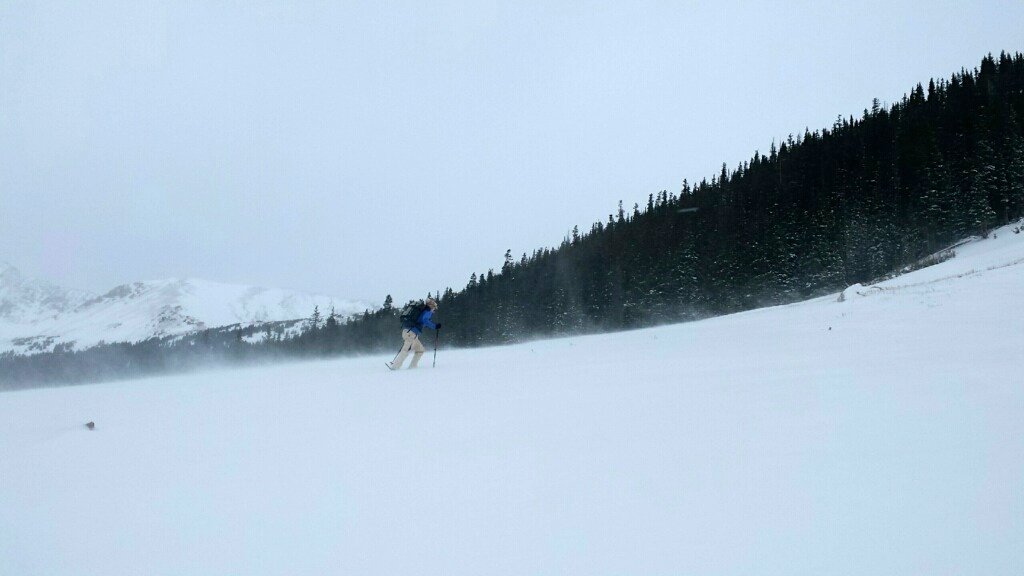 winter hiking and snowshoeing - braving the wind