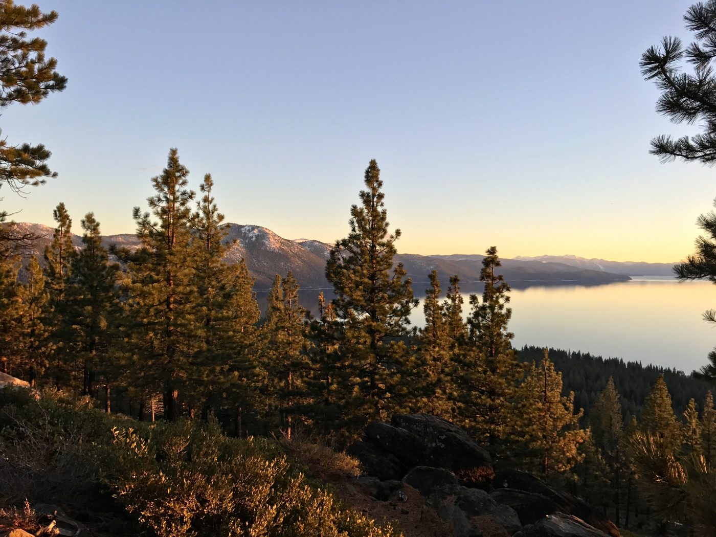 Hidden spots of Lake Tahoe - calm sunset