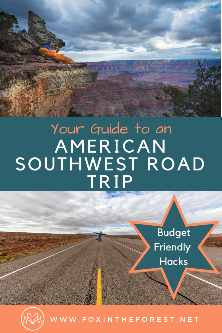 Budget-friendly road trip hacks for your southwest road trip. Advice for how to go on a southwest road trip on a shoestring. Tips and tricks for an American road trip. #budgettravel #USAtravel #outdoors #hiking #climbing #roadtrip