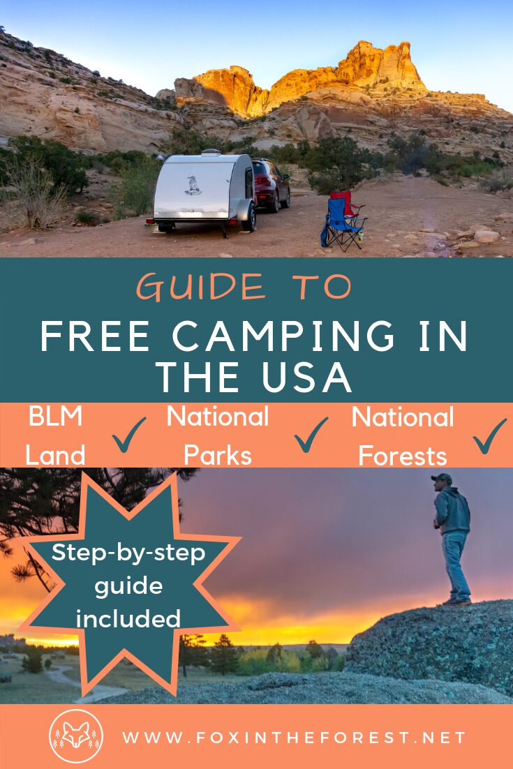 How to find free camping in the USA. Find free camp sites on BLM land. Guide to free camping near national parks. How to boondock. #vanlife #camping #nationalparks #boondocking