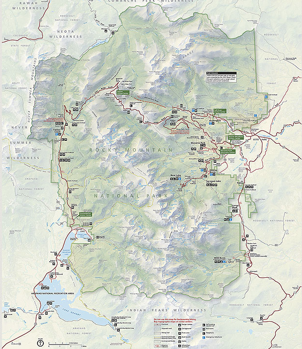 map of rocky mountain national park