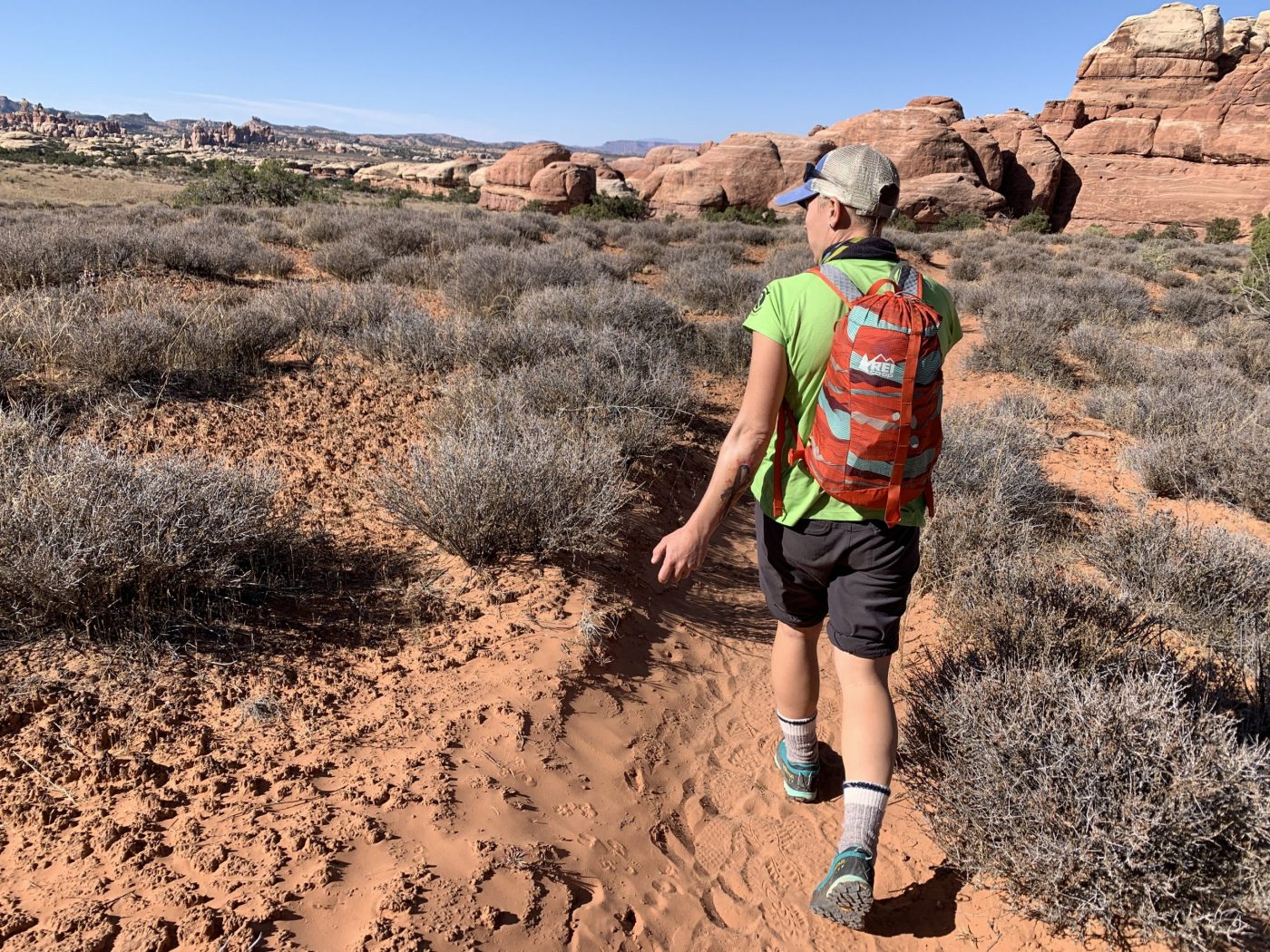 hiking in the desert