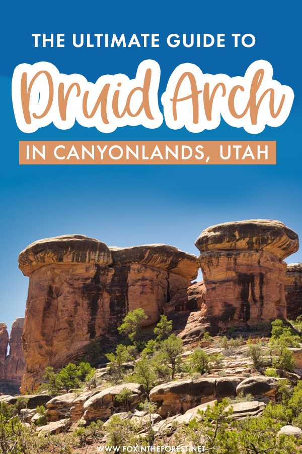 Wondering what are the most beautiful views and arches at Canyonlands National Park? Canyonlands is one of the most beautiful destinations in Utah and a must on your Moab itinerary. If you're looking for the best hikes in Moab and the most beautiful arches in Utah, you've got to check out Druid Arch! #Moab #Utah