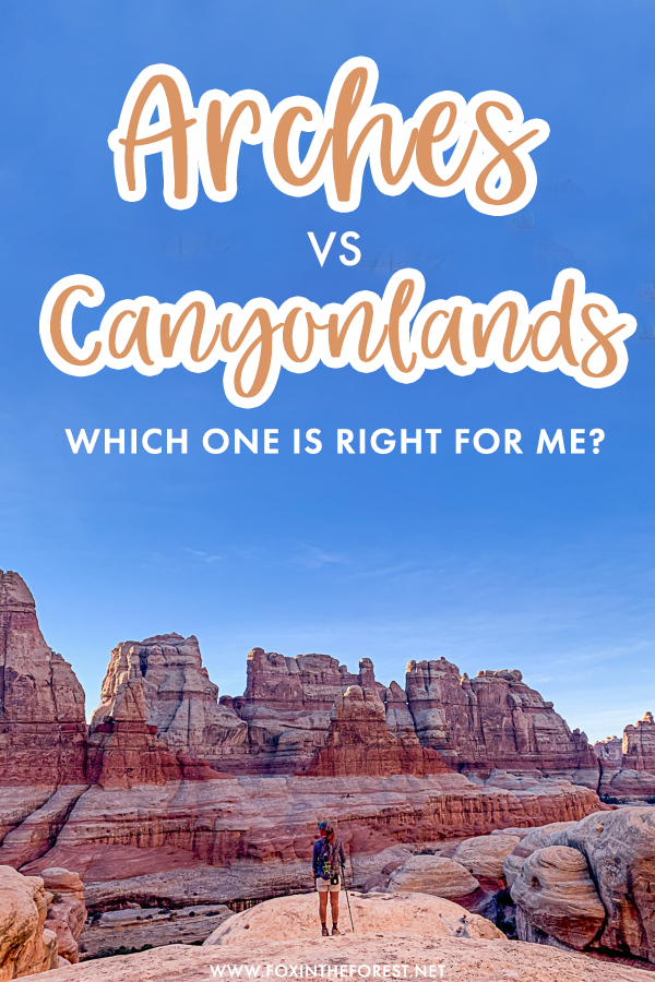 Arches vs Canyonlands: which one should you visit? If you're planning a trip to Moab or road tripping Utah and wondering which national park to visit in Moab, here's a guide to help you choose what the best national park in Moab is for you!