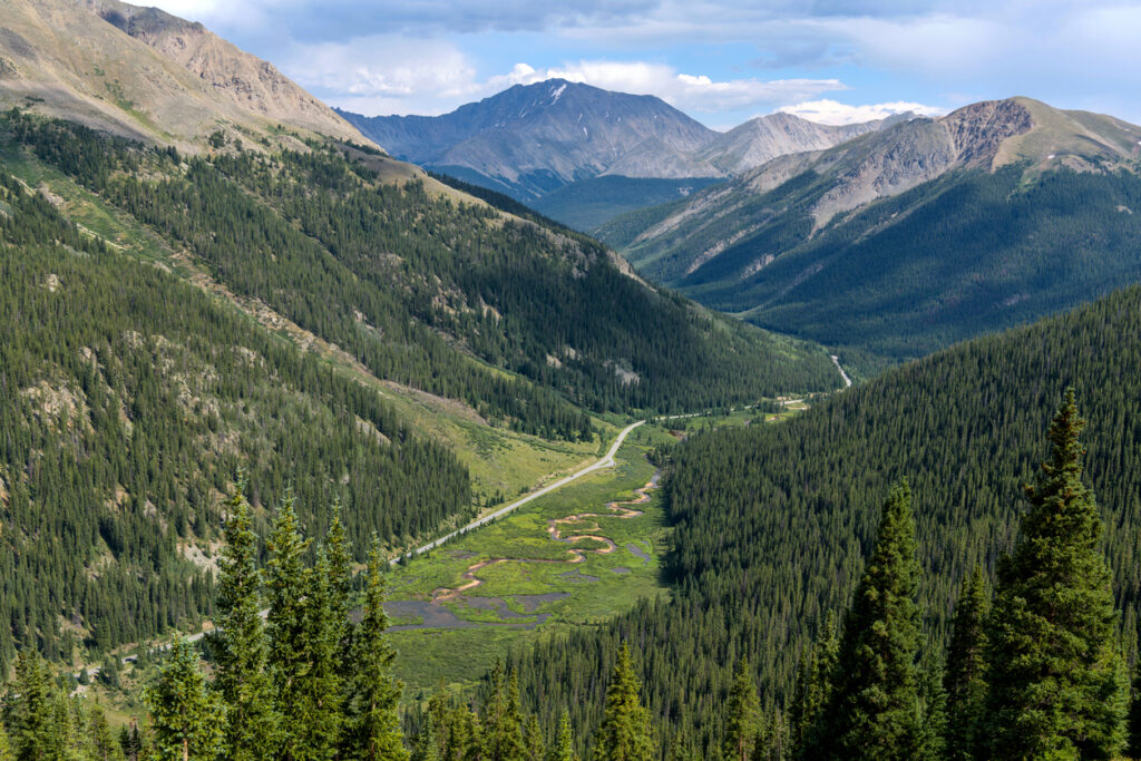 An aerial view of Independence Pass and one of the best things to do in Leadville CO. 