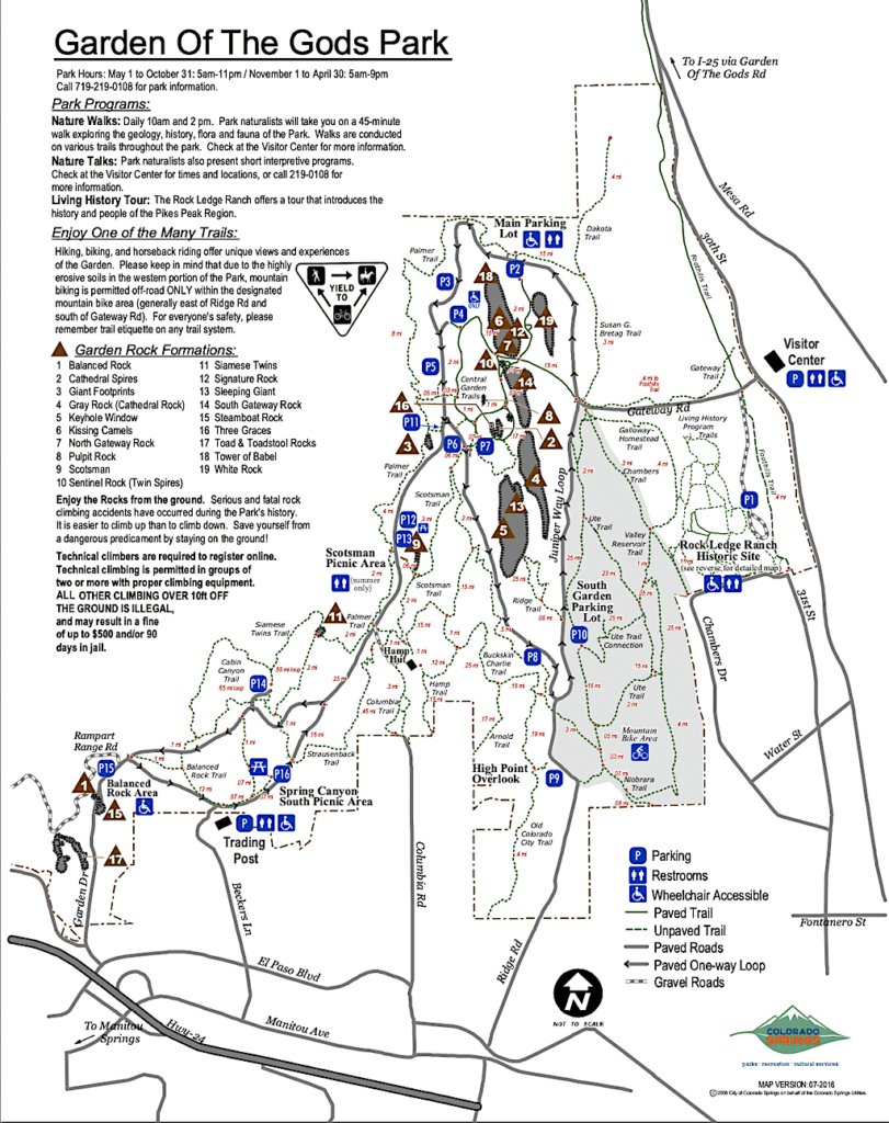 Garden of the Gods Trails Map