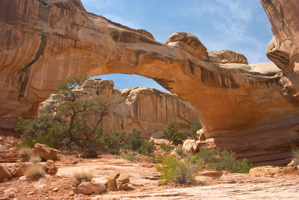 View of the Hickman Bridge in Capitol Reef. 