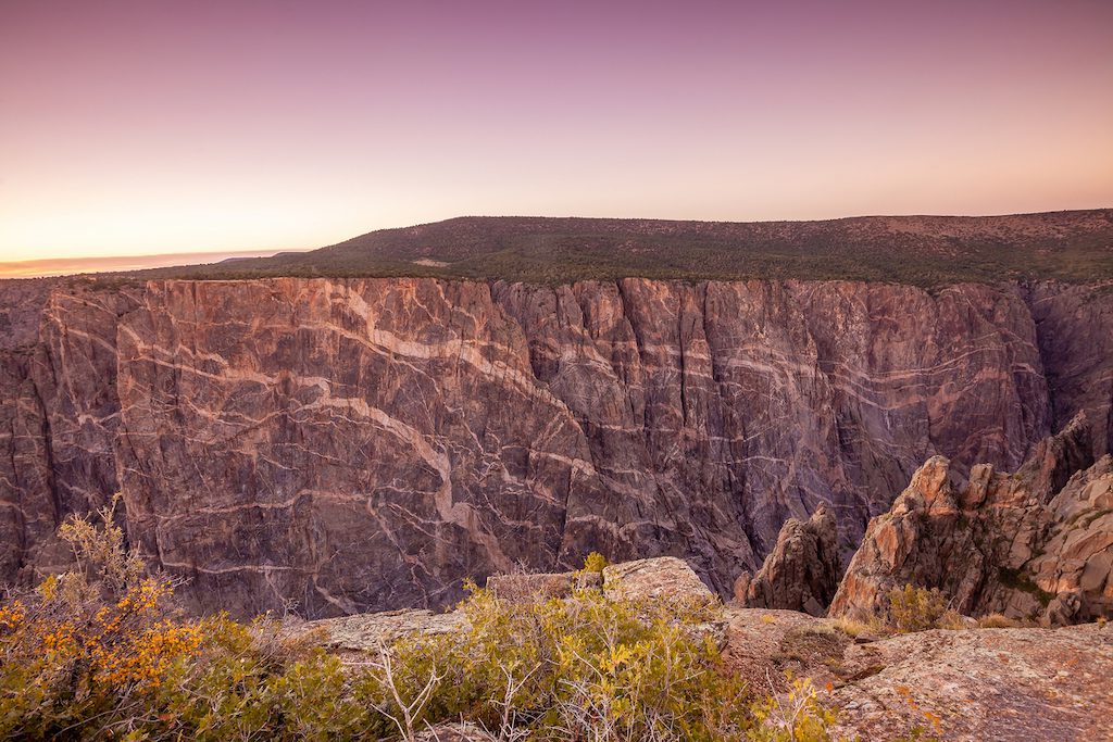 View of the painted wall during one of the Black canyon of the gunnison hikes.