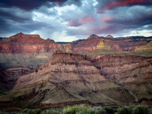 Sunset in the grand canyon's royal arch route.