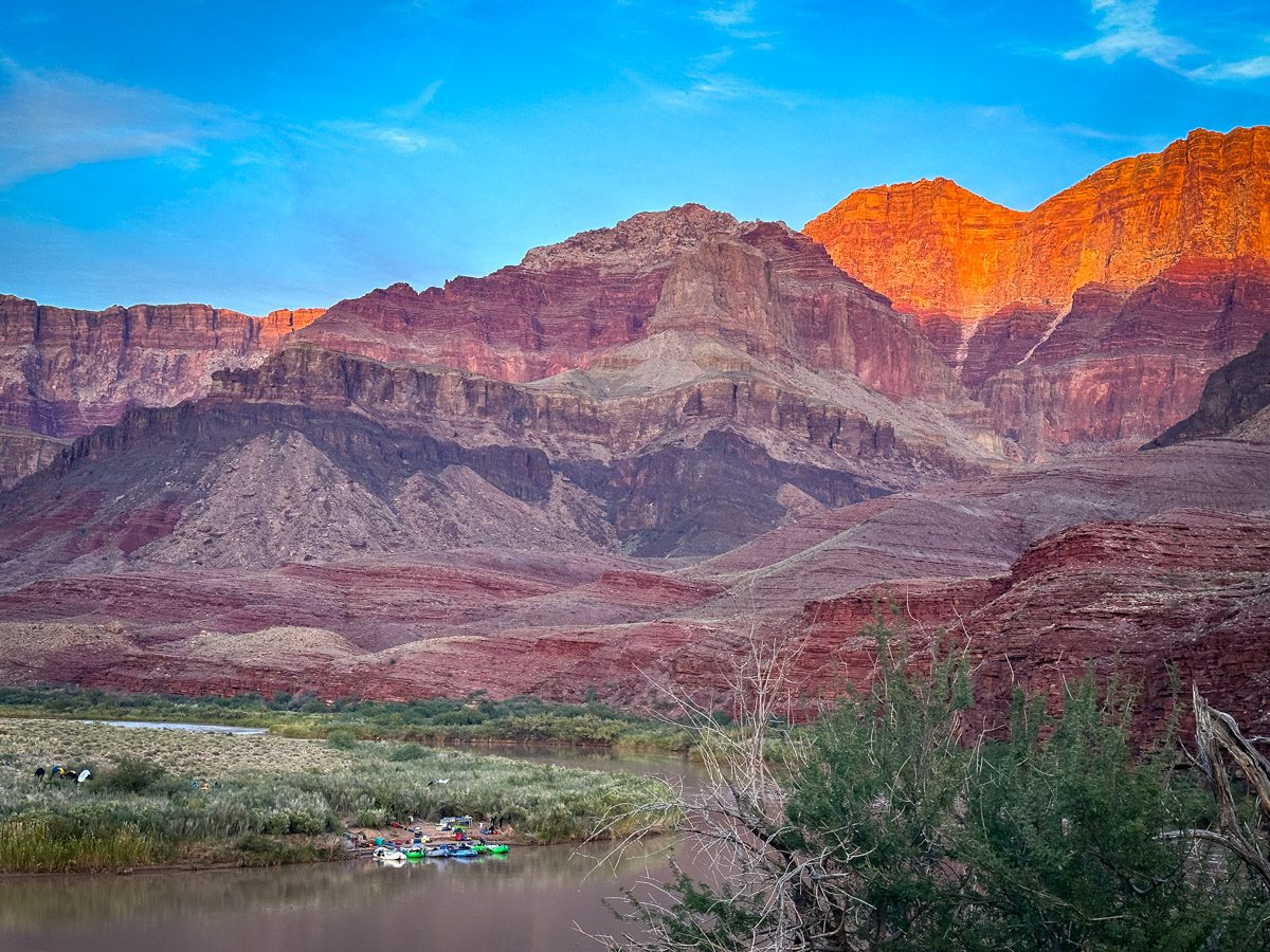 Tanner Beach as the sun sets in the Grand Canyon. This trail marks the start of the Escalante Route