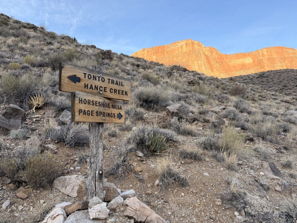 A sign in the Grand Canyon.