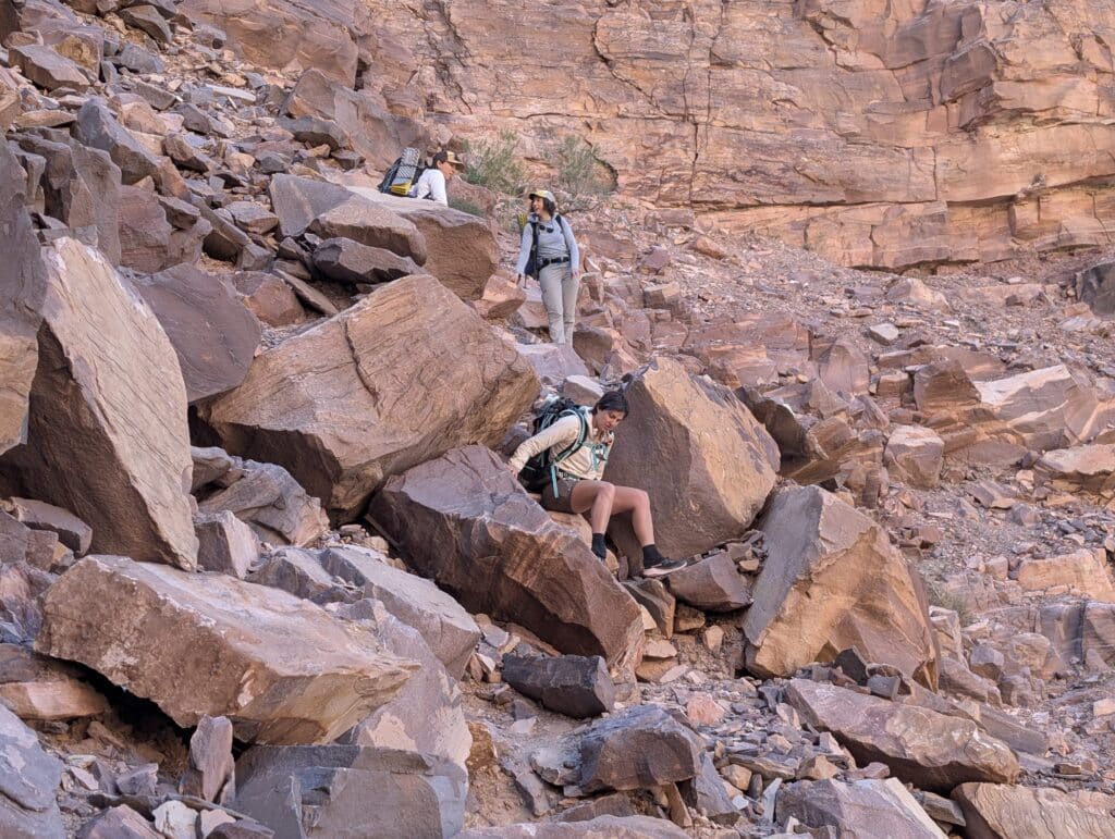 The papago slide has a lot of loose rock. 